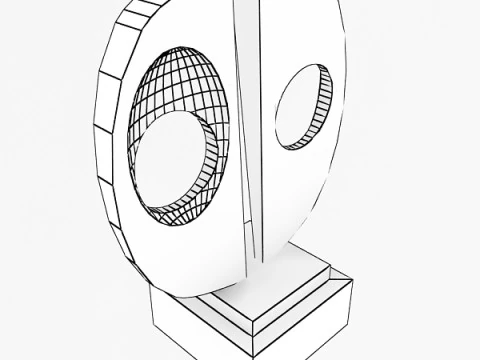 Two Lovers Sculpture 3D Model