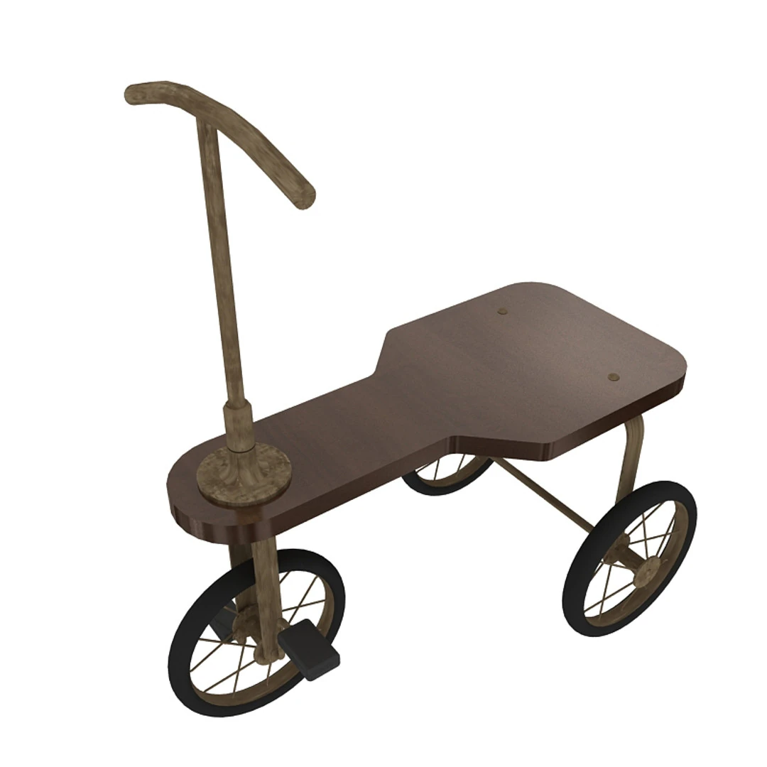 Vintage Tricycle 3D Model .c4d .max .obj .3ds .fbx .stl .blend 