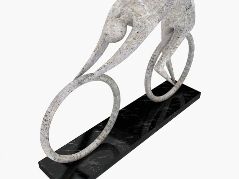 Каменная скульптура всадника 3D Модель