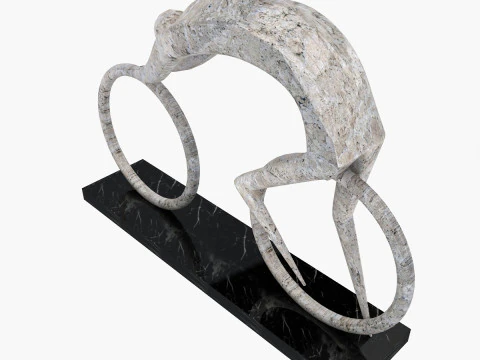 Каменная скульптура всадника 3D Модель