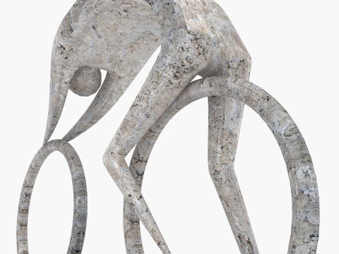 Каменная скульптура всадника 3D Модель