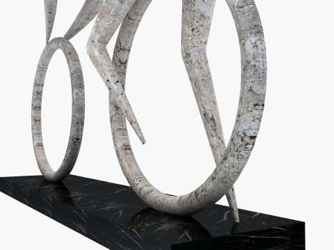 Каменная скульптура всадника 3D Модель