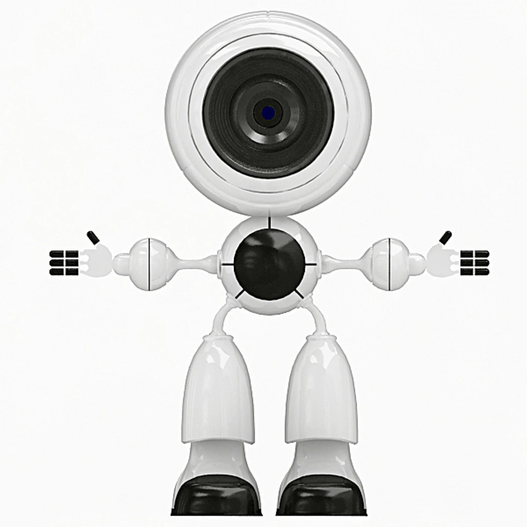 Smart Camera Robot 3D Model .c4d .max .obj .3ds .fbx .stl .blend