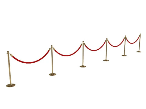 Stanchions Velvet Rope 3D Model