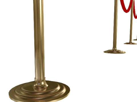 Stanchions Velvet Rope 3D Model