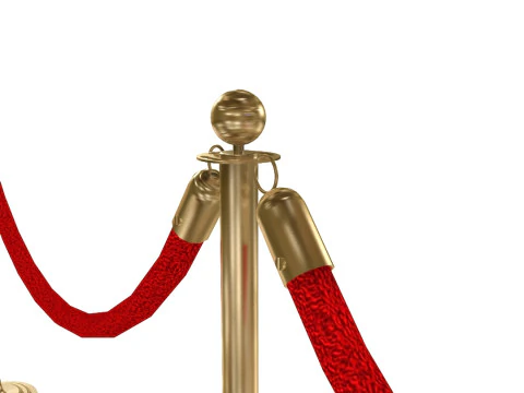Stanchions Velvet Rope 3D Model