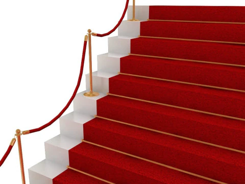 Stanchions Velvet Rope and Red Carpet 3D Model