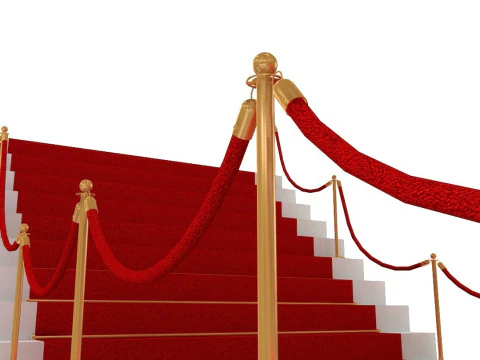 Stanchions Velvet Rope and Red Carpet 3D Model