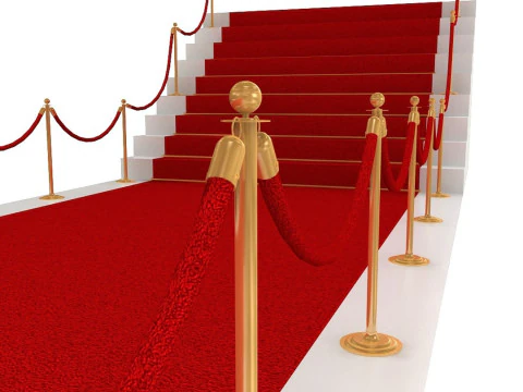 Stanchions Velvet Rope and Red Carpet 3D Model
