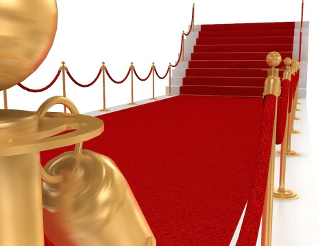 Stanchions Velvet Rope and Red Carpet 3D Model