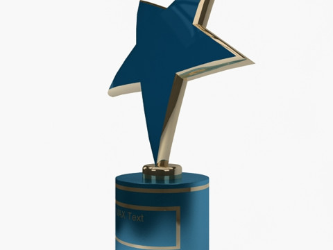 Piala Berbentuk Bintang Model 3D