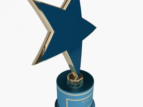 Piala Berbentuk Bintang Model 3D