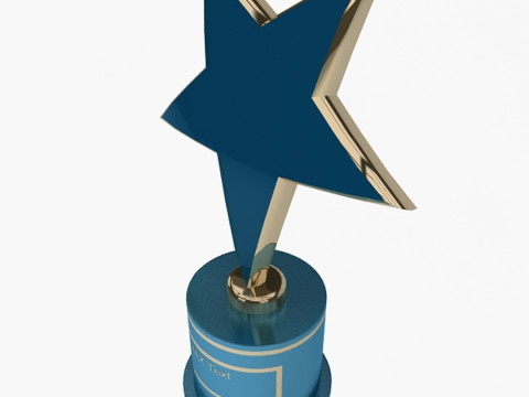 Piala Berbentuk Bintang Model 3D