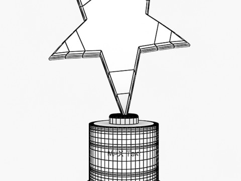 Piala Berbentuk Bintang Model 3D