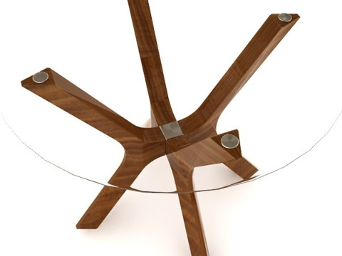 लकड़ी की डाइनिंग टेबल 3D मॉडल