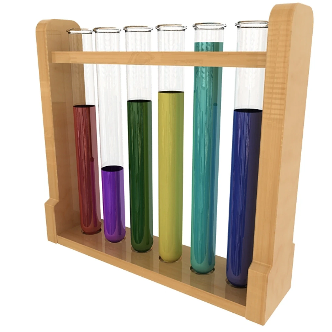 Test tube School Equipment Solutions 3D Model .c4d .max .obj .3ds .fbx .stl .blend