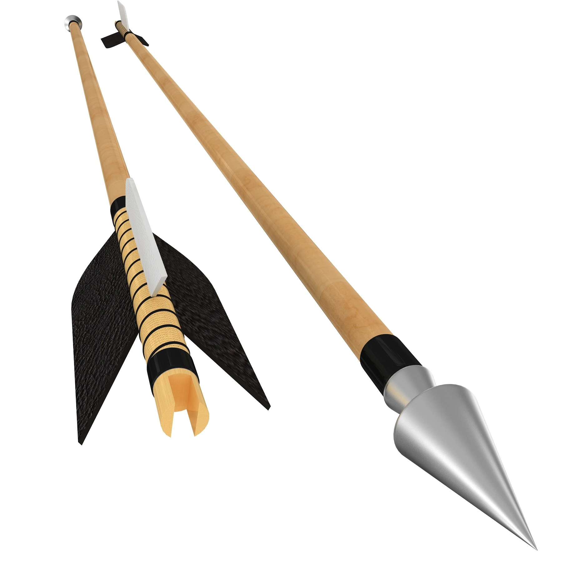 Wooden Arrow 3D Model .c4d .max .obj .3ds .fbx .stl .blend 