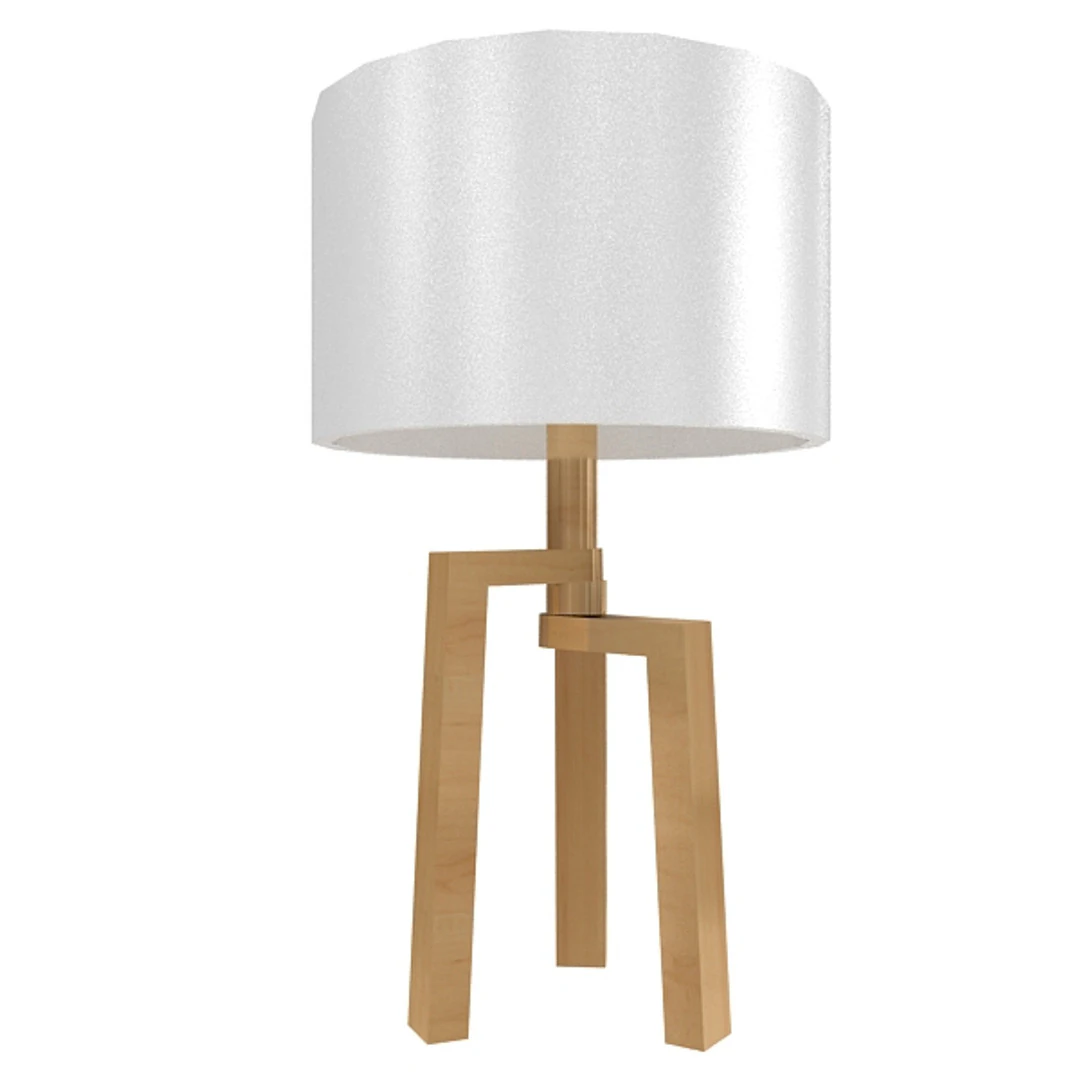 Wooden Lamp 3D Model .c4d .max .obj .3ds .fbx .stl .blend