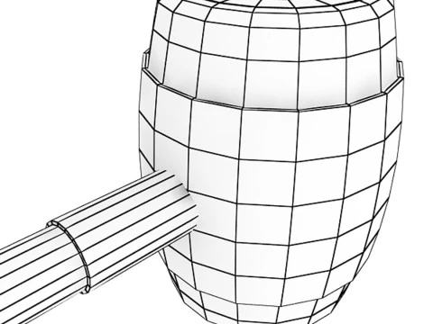 Wooden Mallet 3D Model
