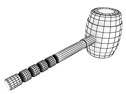 Wooden Mallet 3D Model
