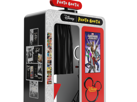 Disney Park Photo Booth with Camera Stand 3D Model