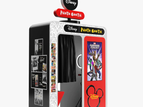 Disney Park Photo Booth with Camera Stand 3D Model