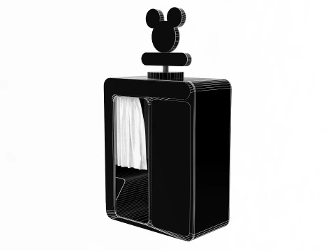 Disney Park Photo Booth with Camera Stand 3D Model