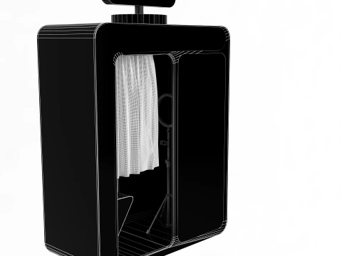 Disney Park Photo Booth with Camera Stand 3D Model