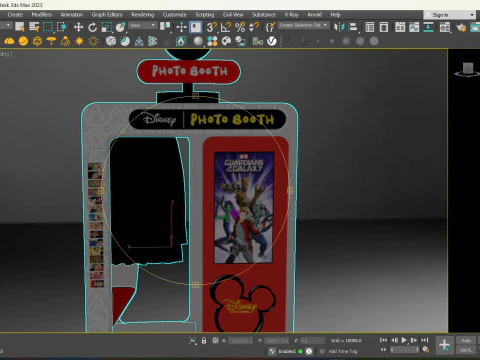 Disney Park Photo Booth with Camera Stand 3D Model