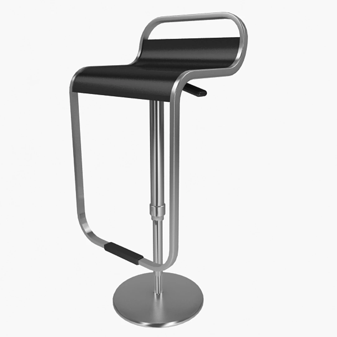 Bar Stool 3D Model .c4d .max .obj .3ds .fbx .stl .blend 