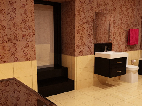 Luxuri&ouml;ses Badezimmer 3D Modell