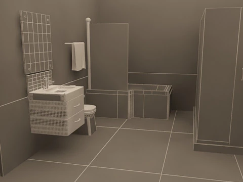 Luxury Bathroom 3D Model