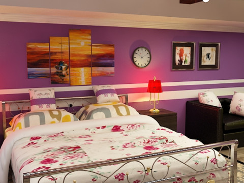 Gł&oacute;wna sypialnia Model 3D