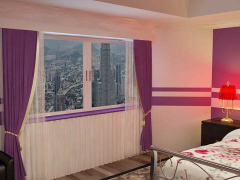 Gł&oacute;wna sypialnia Model 3D