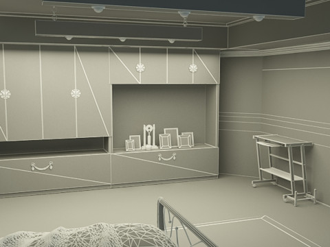 Gł&oacute;wna sypialnia Model 3D