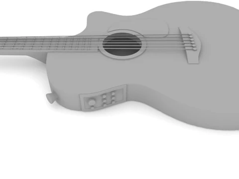 Acoustic Guitar 3D Model