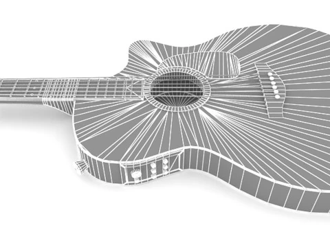 Acoustic Guitar 3D Model