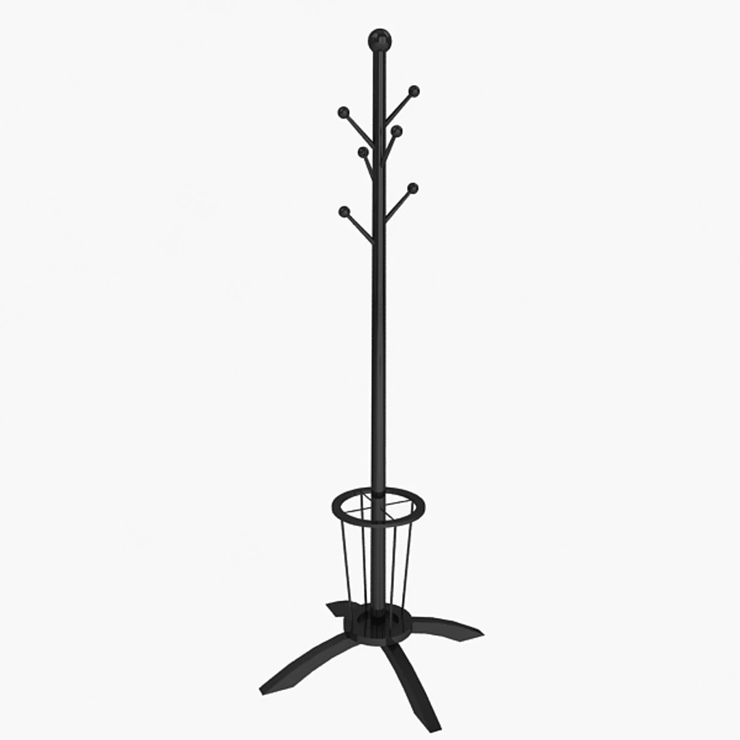 Coat Rack 3D Model .c4d .max .obj .3ds .fbx .stl .blend 