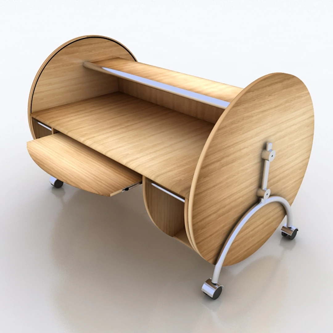 Computer Table 3D Model .c4d .max .obj .3ds .fbx .stl .blend 