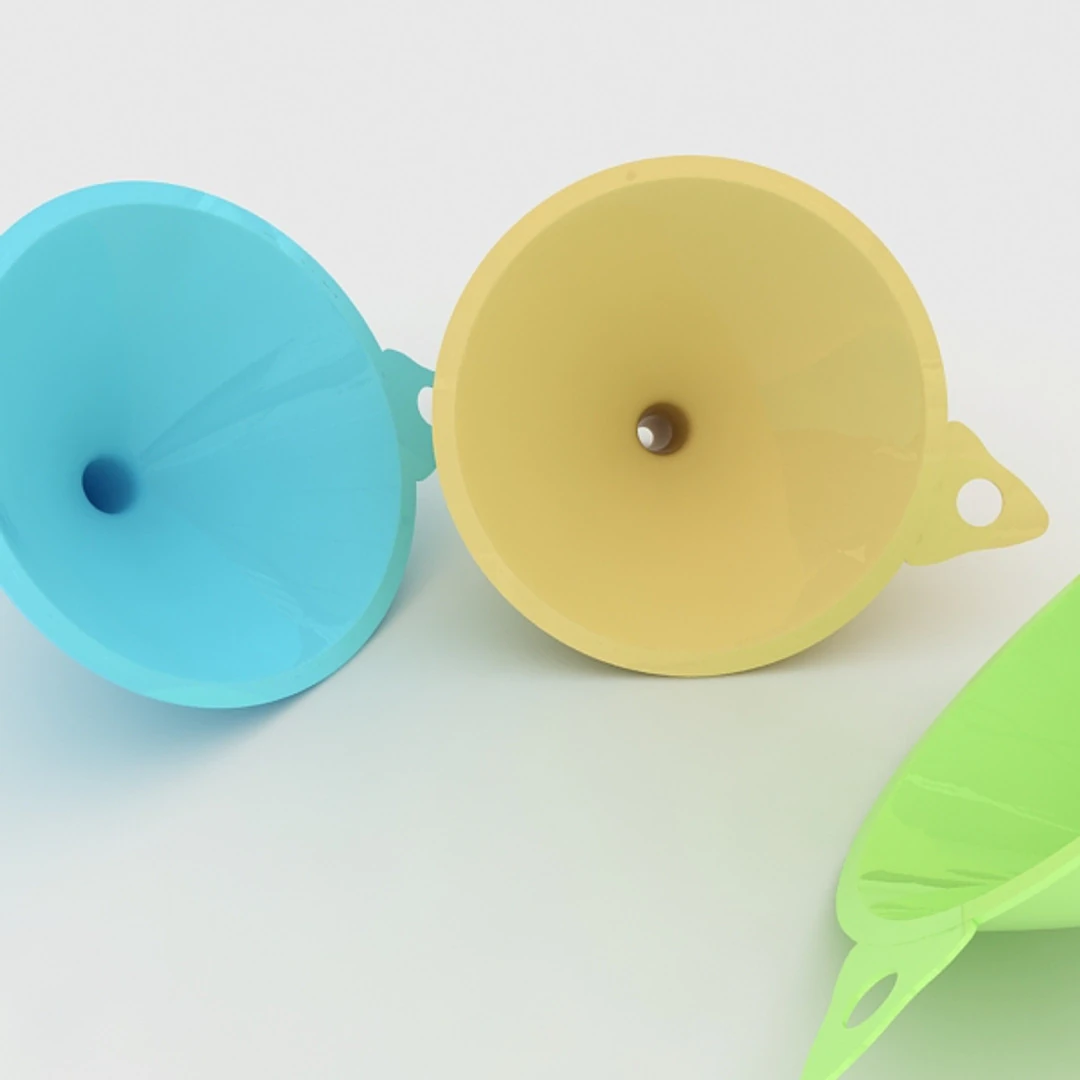 Plastic Funnel 3D Model .c4d .max .obj .3ds .fbx .stl .blend 