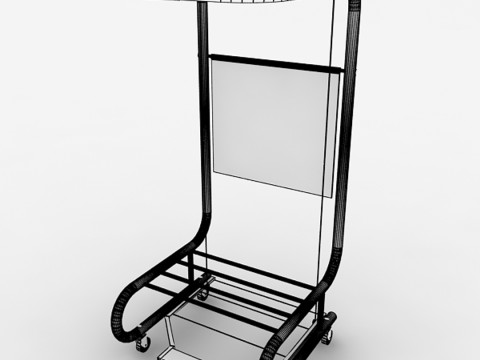 Mobilny stojak na kosze Model 3D