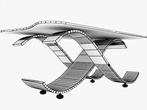 세련된 사무실 테이블 3D 모델