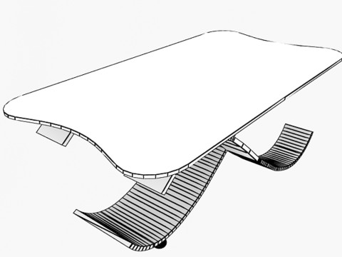 세련된 사무실 테이블 3D 모델