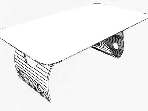 Stylish Office Table 3D Model