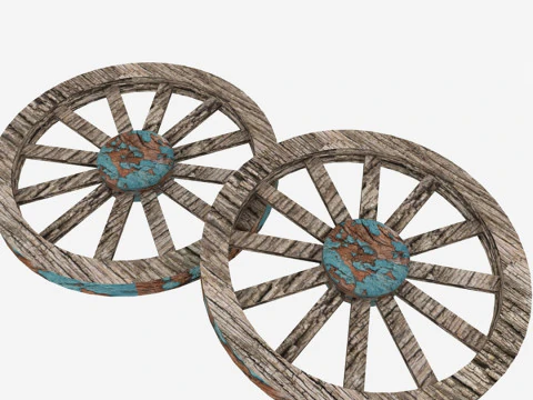 Old Wooden Wheel 3D Model
