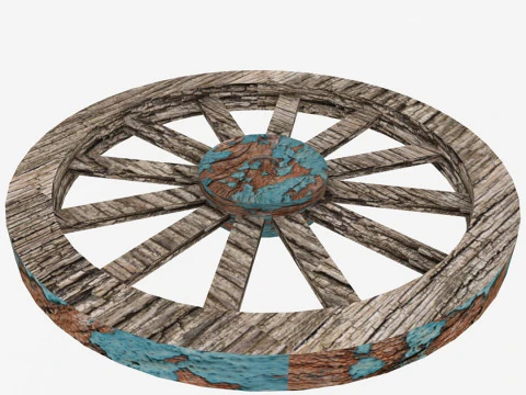 Old Wooden Wheel 3D Model