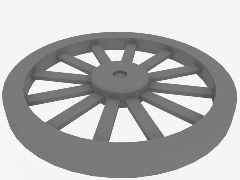 Old Wooden Wheel 3D Model