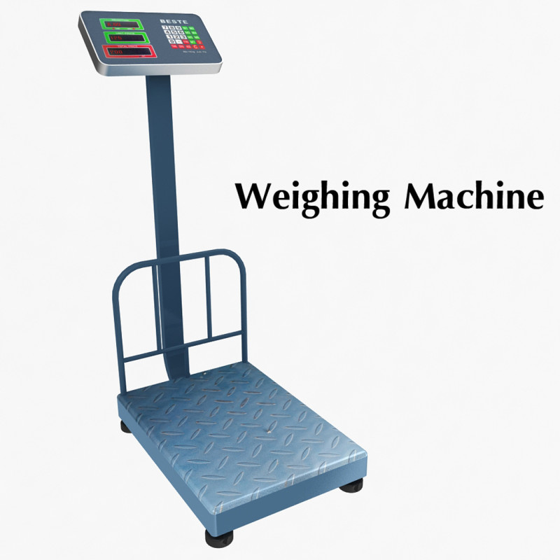 Weighing Machine 3D Model .c4d .max .obj .3ds .fbx .stl .blend 