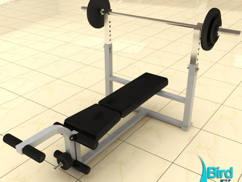 Weight Lifting Bench 3D Model