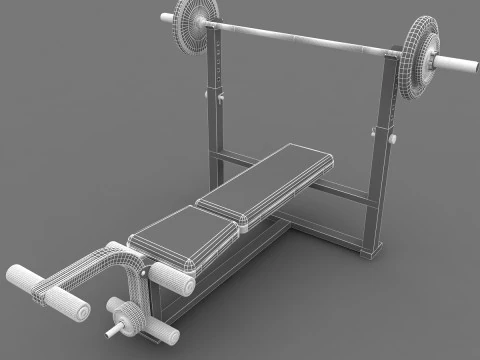 Weight Lifting Bench 3D Model